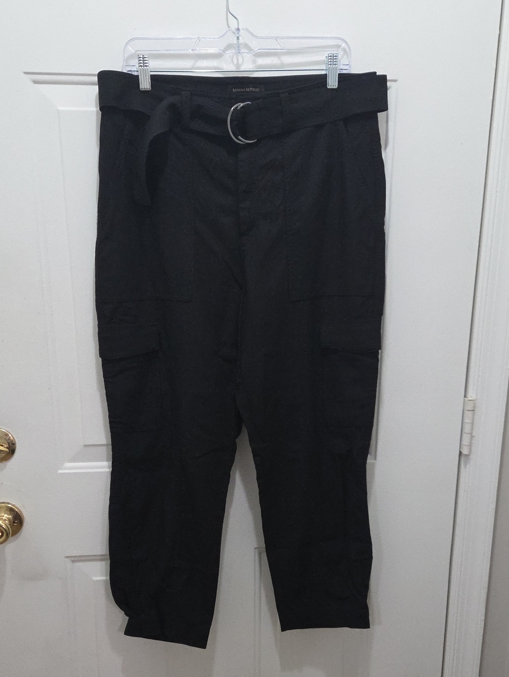Banana Republic Black Cargo Belted Pants 14